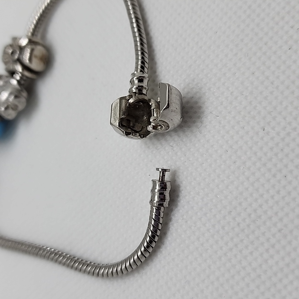 Silver Tone Multi Charm Bracelet - Picture 6 of 7
